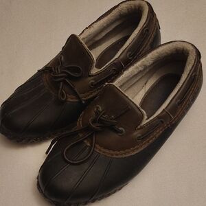 Women's JBU Waterproof Duck Shoes Black and Brown Size Medium